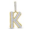 Image 1 : Round Diamond K Letter Charm Pendant 1-1/3 Cttw 10KT Yellow Gold
