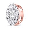 Image 2 : Princess Round Diamond Cluster Pendant 1/4 Cttw 14KT Rose Gold