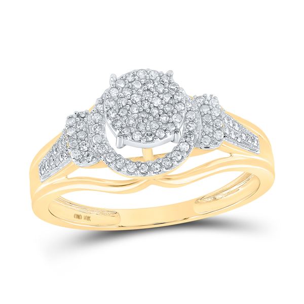 Round Diamond Cluster Ring 1/3 Cttw 10KT Yellow Gold