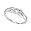 Image 1 : Round Diamond Band Ring 1/8 Cttw 10KT White Gold