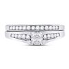 Image 2 : Bridal Wedding Ring Band Set 1/2 Cttw 10KT White Gold