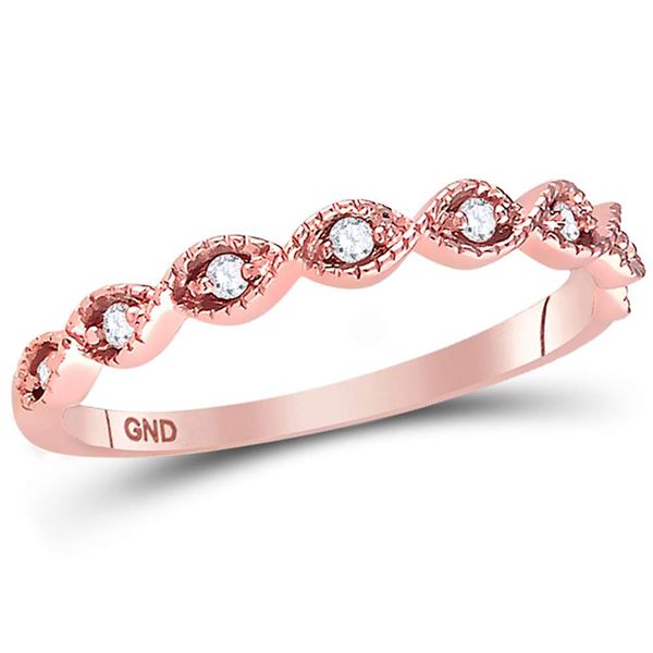 Round Diamond Classic Stackable Band Ring 1/10 Cttw 14KT Rose Gold