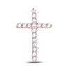 Image 1 : Round Diamond Cross Pendant 1/2 Cttw 14KT Rose Gold
