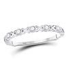 Image 1 : Round Diamond XOXO Love Stackable Band Ring 1/12 Cttw 10KT White Gold