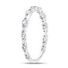 Image 2 : Round Diamond XOXO Love Stackable Band Ring 1/12 Cttw 10KT White Gold
