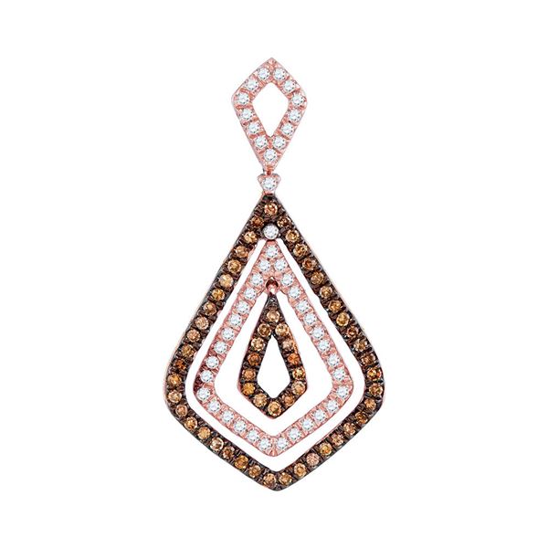 Round Brown Diamond Fashion Pendant 1/2 Cttw 10KT Rose Gold
