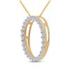 Image 2 : Round Diamond Circle Outline Pendant 1/2 Cttw 14KT Yellow Gold