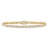 Image 1 : Round Diamond Studded Tennis Bracelet 7 Cttw 10KT Yellow Gold