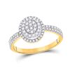 Image 1 : Round Diamond Oval Cluster Ring 1/2 Cttw 10KT Yellow Gold