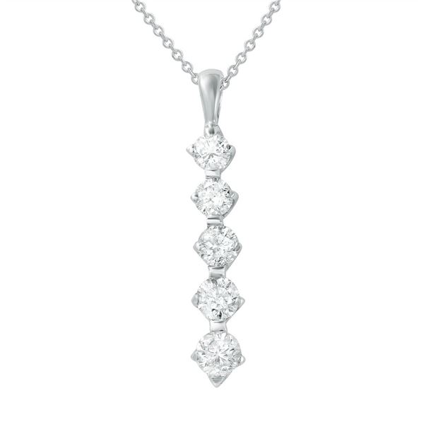 Natural 1.50 CTW Diamond Necklace 14K White Gold - REF-201W6H