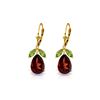 Image 1 : Genuine 13 ctw Garnet & Peridot Earrings 14KT Yellow Gold - REF-71M3T