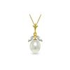 Image 1 : Genuine 4.5 ctw Pearl & Aquamarine Necklace 14KT Yellow Gold - REF-24T5A