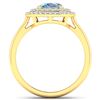 Image 2 : Natural 1.68 CTW Aquamarine & Diamond Ring 14K Yellow Gold - REF-58H9M