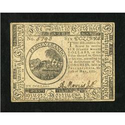 Continental Currency May 10, 1775 $6 Choice
