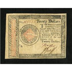 Continental Currency January 14, 1779 $20