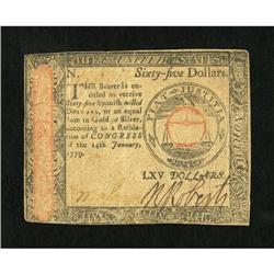 Continental Currency January 14, 1779 $65