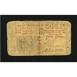 New Jersey April 23, 1761 30s Fine-Very Fine.