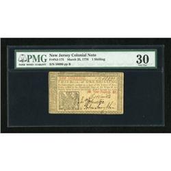 New Jersey March 25, 1776 1s PMG Very Fine 30.