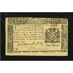New York March 5, 1776 $1 About New.