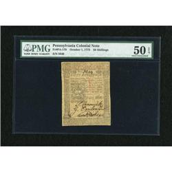 Pennsylvania October 1, 1773 50s PMG About