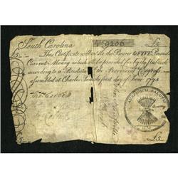 South Carolina June 1, 1775 L5 Very Fine,