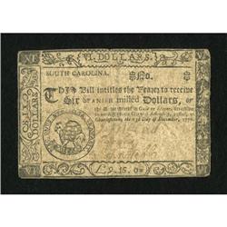 South Carolina December 23, 1776 $6 Choice Fine.