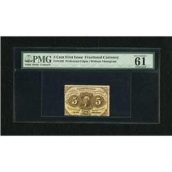 Fr. 1229 5c First Issue PMG Uncirculated 61.