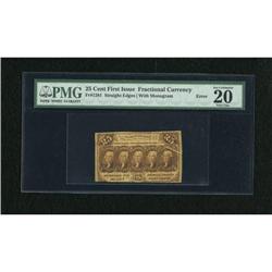Fr. 1281 25c First Issue PMG Very Fine 20.