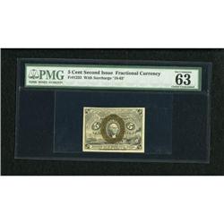 Fr. 1233 5c Second Issue PMG Choice Uncirculated