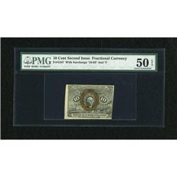 Fr. 1247 10c Second Issue PMG About Uncirculated