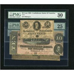 T43 $2 1862. T68 $10 1864. T-72 50¢ 186