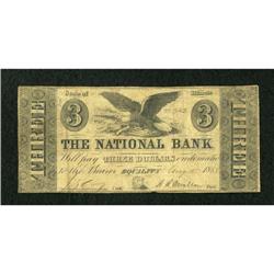 Equality, IL- National Bank $3 Aug. 15, 1858 S5