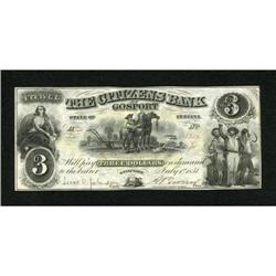Gosport, IN- The Citizens Bank $3 July 1, 1857