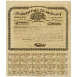 Mississippi Central Railroad Company $1000 Gold