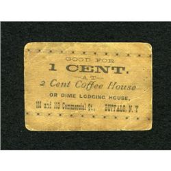 Buffalo, NY- 2 Cent Coffee House 1¢ Undated