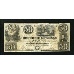 Austin, TX- Republic of Texas $50 Jan. 31, 1840