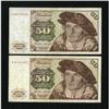Image 1 : Germany 50 Marks 1970 Pick 33a Two Examples