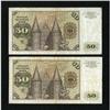 Image 2 : Germany 50 Marks 1970 Pick 33a Two Examples