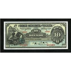 Mexico 10 Pesos Banco Mercantil de Yucatan 1900
