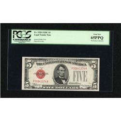 Fr. 1528 $5 1928C Legal Tender Note. PCGS Gem