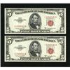 Image 1 : Fr. 1534* $5 1953B Legal Tender Notes. Two