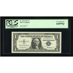 Fancy Serial Number Fr. 1619 $1 1957 Silver
