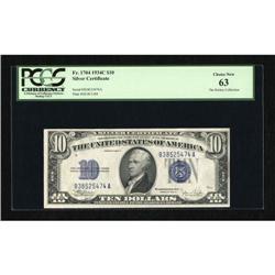 Fr. 1704 $10 1934C Silver Certificate. PCGS