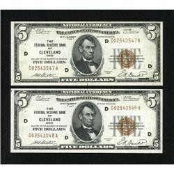 Fr. 1850-D $5 1929 Federal Reserve Bank Notes.