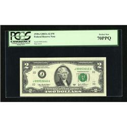 Fr. 1937-J $2 2003 Federal Reserve Note. PCGS