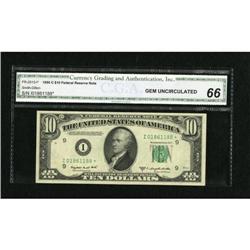 Fr. 2013-I* $10 1950C Federal Reserve Note. CGA