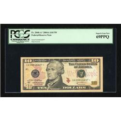 Fr. 2040-A* $10 2004A Federal Reserve Note. PCGS