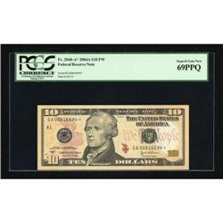 Fr. 2040-A* $10 2004A Federal Reserve Note. PCGS