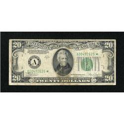 Fr. 2057-A* $20 1934C Federal Reserve Note. Very