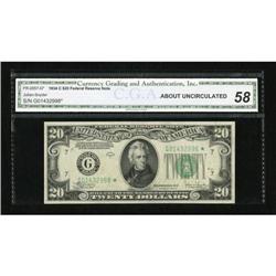 Fr. 2057-G* $20 1934C Federal Reserve Note. CGA